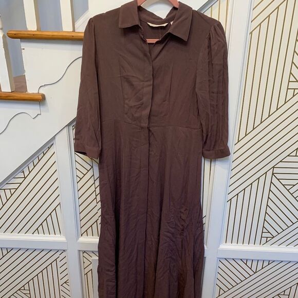 Soft Surroundings Brown Button Down Dress - Picture 1 of 4